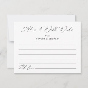 Black & White Advice & Well Wishes Wedding Cards