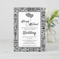 Elegant Multicolor African Kente Cloth K45 Wedding Invitation