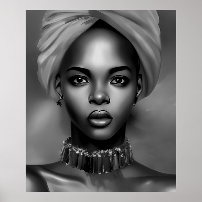 Black White African women monochrome jewel 2 Poster (Front)