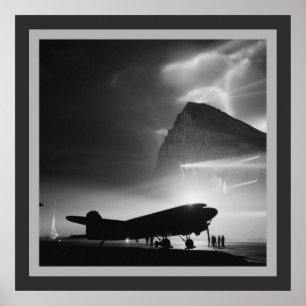 Black & White Airplane Poster