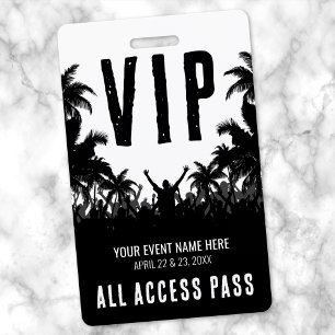 Black White All Access Event VIP Badge