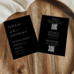 Black & White All in One Size 6.5"x8.75" Wedding Invitation<br><div class="desc">Designed to coordinate with for the «Pure» Wedding Invitation Collection. To change details,  click «Details». To move the text or change the size,  font,  or color,  click «Edit using Design Tool». View the collection link on this page to see all of the matching items in this beautiful design.</div>