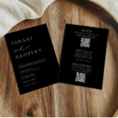 Simple Black & White Elegant Minimalist Wedding Invitation