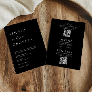 Black & White All in One Size 6.5"x8.75" Wedding Invitation