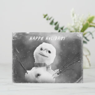 Black & White Altered Snowman Holiday