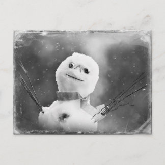 Black & White Altered Snowman Postcard
