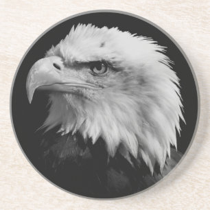 Black White American Eagle Leadership Motivational Drink Coaster