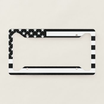 Black & White American Flag License Plate Frame by ImGEEE at Zazzle