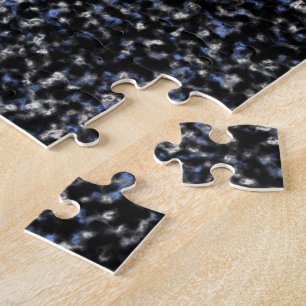 Black White and Blue Marble Jigsaw Puzzle