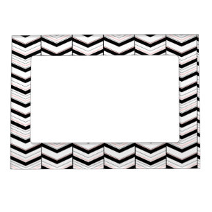 Black White and Blush Chevron Magnetic Frame
