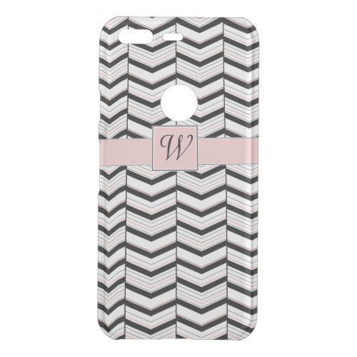 Black White and Blush Chevron Uncommon Phone Case