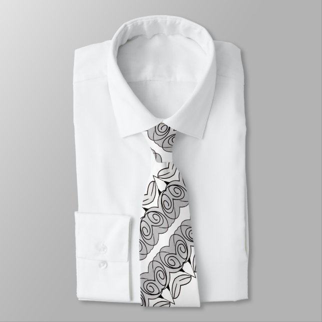 Black white and charcoal grey neck tie (Tied)