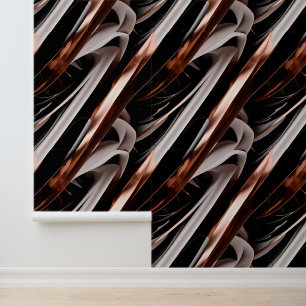 Black, White and Copper Abstract 3D Effect Wallpaper