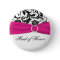 Black, White, and Fuchsia Maid of Honor Pin