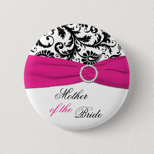 Black, White, and Fuchsia Mother of the Bride Pin
