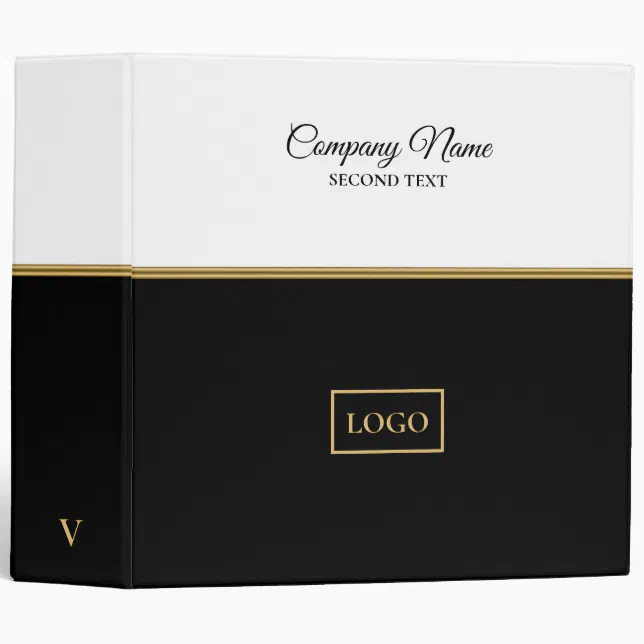 Black White And Gold 3 Ring Binder | Zazzle