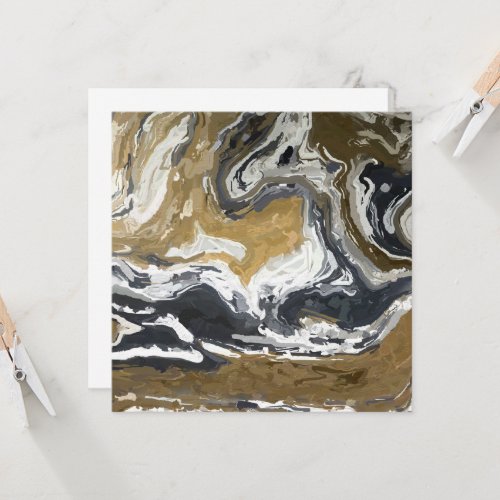 Black White and Gold Abstract note card