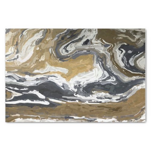 Black White and Gold Abstract Tissue Paper