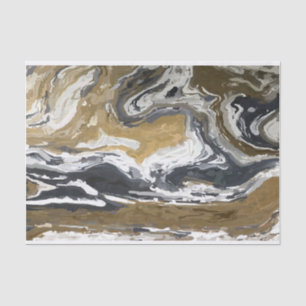 Black, White and Gold Abstract Tissue Paper
