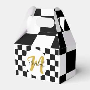 Black White and Gold Elegant Aesthetic Favor Box