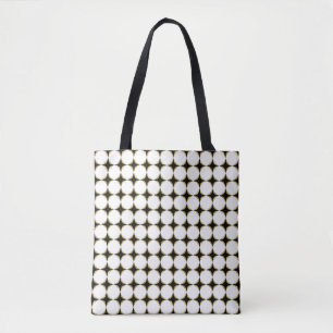 Black, White and Gold Geometric Tote Bag
