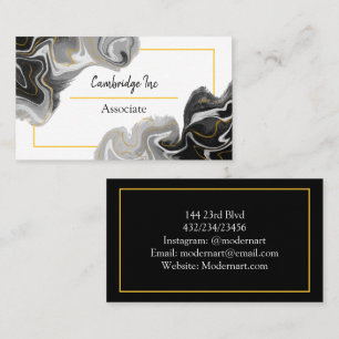 Black, White and Gold Marble Classy Business Card