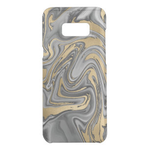 Black, White And Gold Marbled Oil Slick Abstract Uncommon Samsung Galaxy S8+ Case