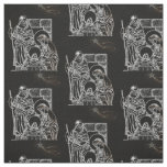 BLACK WHITE AND GOLD NATIVITY FABRIC