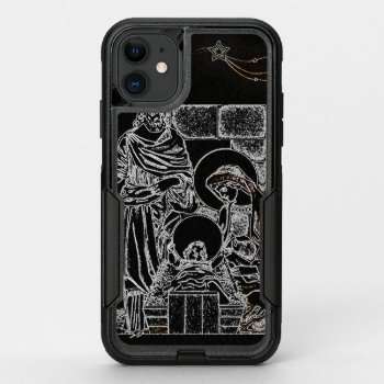 Black White And Gold Nativity Otterbox Commuter Iphone 11 Case by BlayzeInk at Zazzle