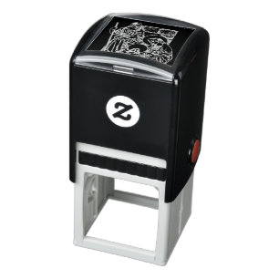 BLACK WHITE AND GOLD NATIVITY SELF-INKING STAMP
