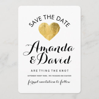 Black, White and Gold Photo Save the Date