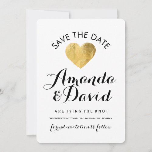 Black White and Gold Photo Save the Date