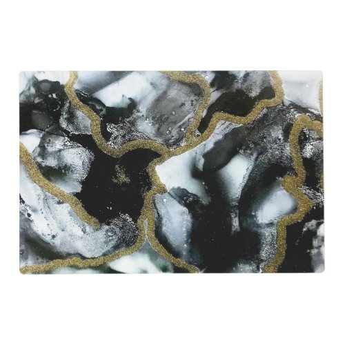 Black White and Gold Placemats  Modern  Chic 