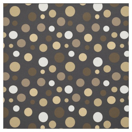 Black White and Gold Polka Dot Pattern Fabric