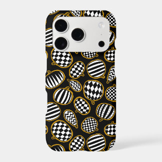 Black White and Gold Pumpkin Pattern iPhone 17 Pro Case