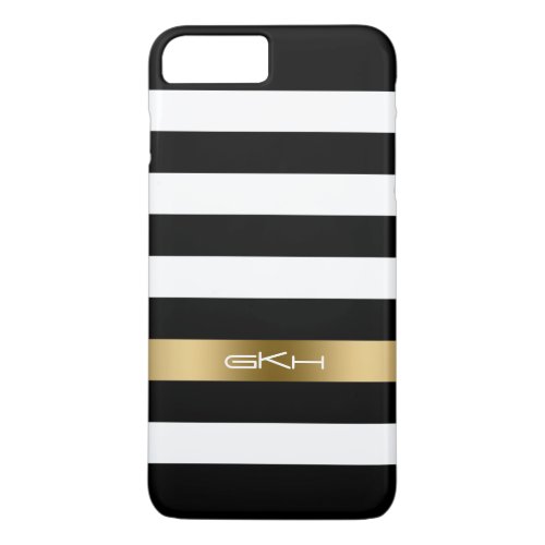 Black White And Gold Stripes iPhone 8 Plus7 Plus Case