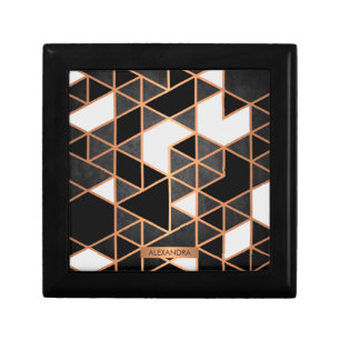 Black White and Golden Mosaic Gift Box