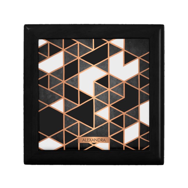 Black White and Golden Mosaic Gift Box (Front)