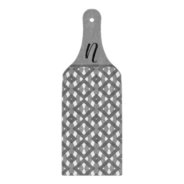 Black, white and gray diamond cutting board (Front)