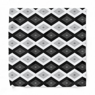 Black, white and gray diamond pattern bandana