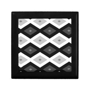 Black, white and gray diamond pattern gift box