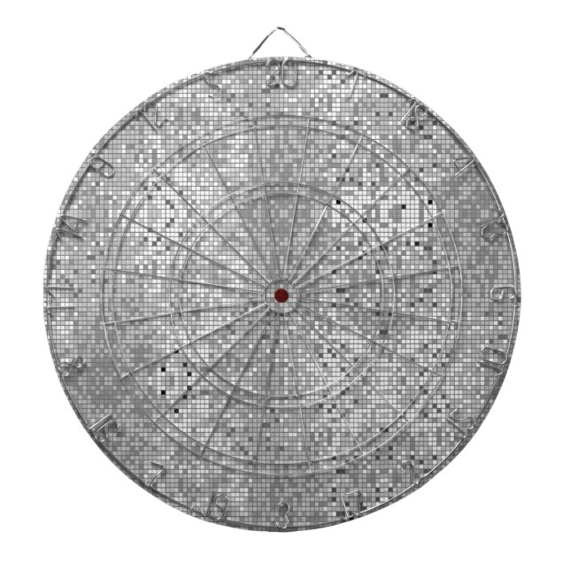 Black White And Gray Geometric Pattern Dartboard (Front)