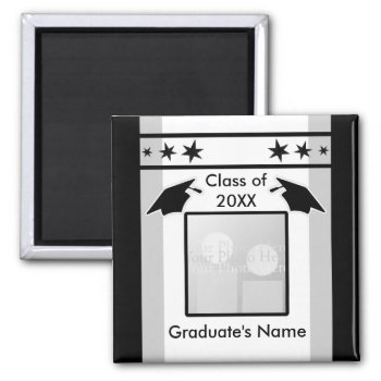 Black  White And Gray Graduation (photo Frame) Magnet by xfinity7 at Zazzle