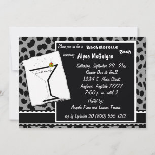 Black White And Gray Leopard Party Invitation