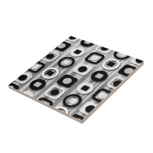 Black White and Gray Modern Pattern Ceramic Tile