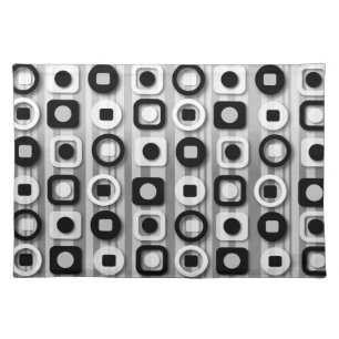 Black White and Gray Modern Pattern Placemat