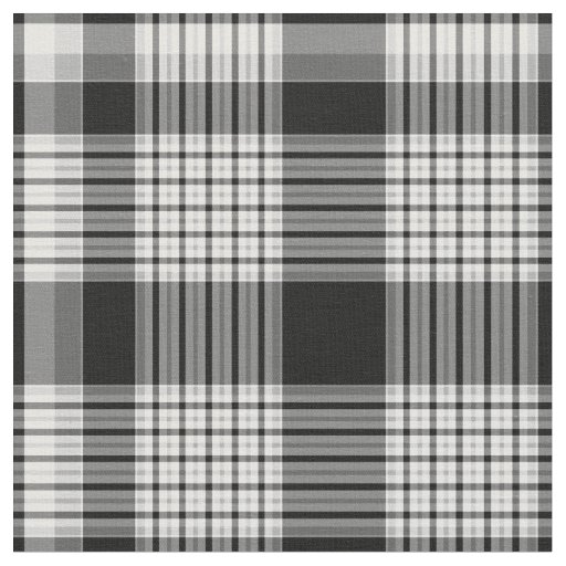 Black White and Gray Plaid Fabric