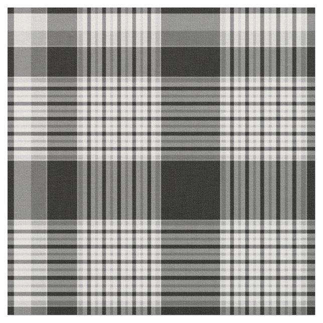 Black White and Gray Plaid Fabric (Close Up)