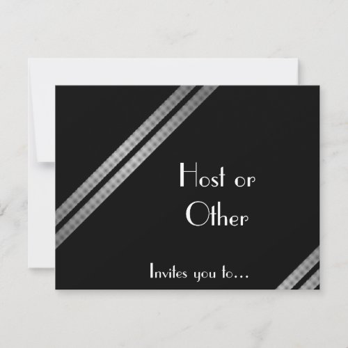 Black white and grey striped formal custom invite