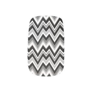 Black White And Gray Zigzag Chevron Pattern Minx Nail Wraps